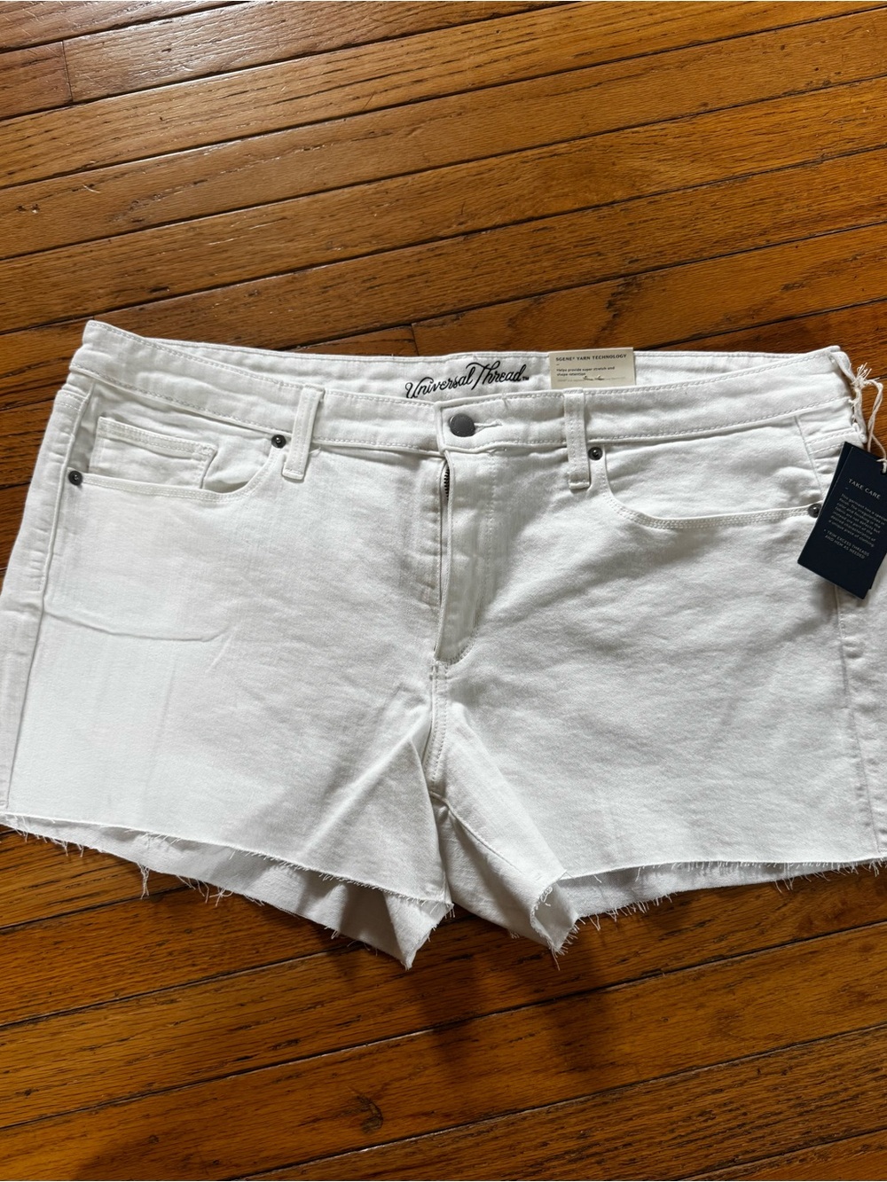 Universal Thread White Denim Cutoff Shorts with Raw Hem